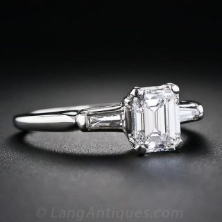 .91 Carat Emerald-Cut Estate Diamond Ring