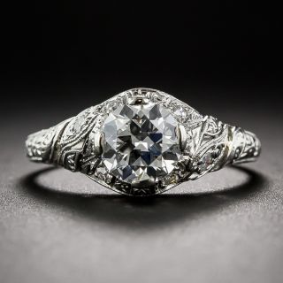 .91 Carat GIA H/VS1 Art Deco Diamond and Platinum Engagement Ring
