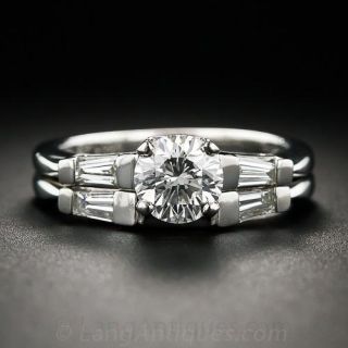 .91 Carat Platinum and Diamond Classic Baguette Wedding Set - 1