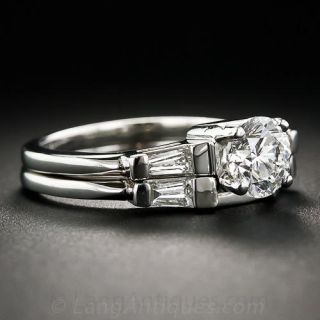 .91 Carat Platinum and Diamond Classic Baguette Wedding Set