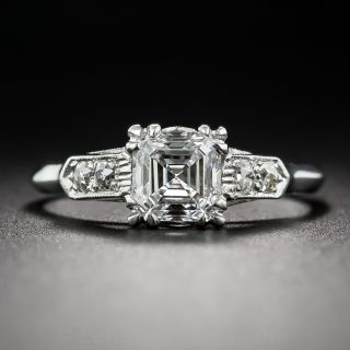 .91 Square Emerald-Cut Diamond Engagement Ring - 1