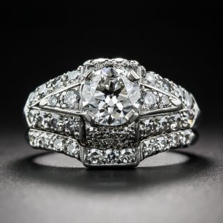 .92 Carat Diamond and Platinum Vintage Wedding Set - GIA G-VS1