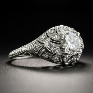.92 Carat Diamond Art Deco Dome Ring