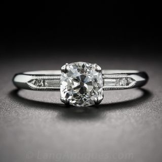 .92 Carat Old Mine Cut Diamond and Platinum Art Deco Engagement Ring