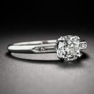 .92 Carat Old Mine Cut Diamond and Platinum Art Deco Engagement Ring