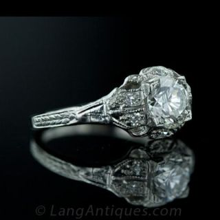 .93 Carat Art Deco Style Diamond Engagement Ring