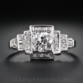 .93 Carat Diamond Art Deco Engagement Ring