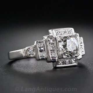 .93 Carat Diamond Art Deco Engagement Ring
