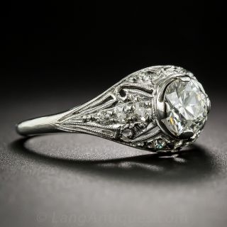 .94 Carat Early-Art Deco Platinum and Diamond Engagement Ring