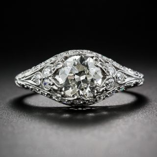 .95 Carat Art Deco Diamond and Platinum Engagement Ring