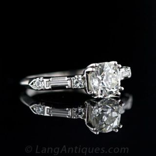 .95 Carat Art Deco Diamond Engagement Ring