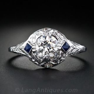.95 Carat Art Deco Diamond Engagement Ring