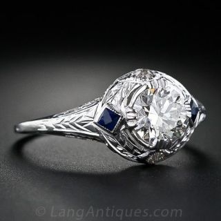 .95 Carat Art Deco Diamond Engagement Ring