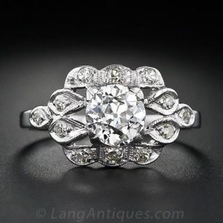 .95 Carat Art Deco Diamond Engagement Ring