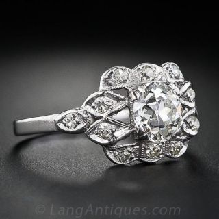 .95 Carat Art Deco Diamond Engagement Ring