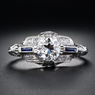 .95 Carat Art Deco Engagement Ring