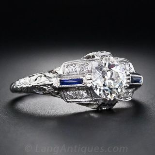 .95 Carat Art Deco Engagement Ring