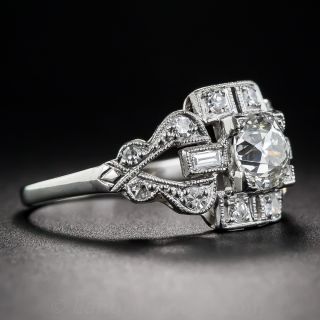 .95 Carat Diamond and Platinum Art Deco Engagement Ring