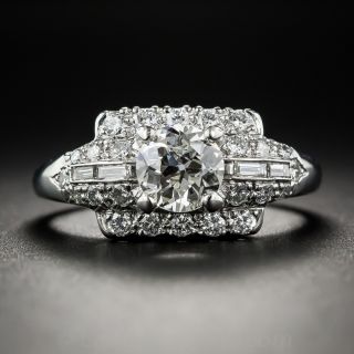 .95 Carat Diamond Mid-Century Platinum Diamond  Engagement Ring