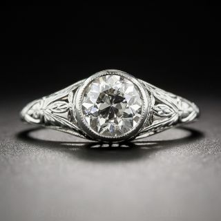 .95 Carat Diamond Platinum Art Deco Solitaire Engagement Ring