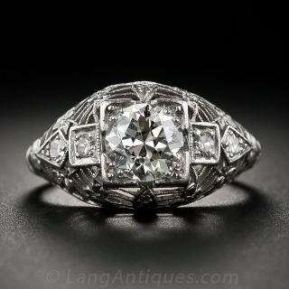 .95 Carat Diamond Vintage Filigree Ring