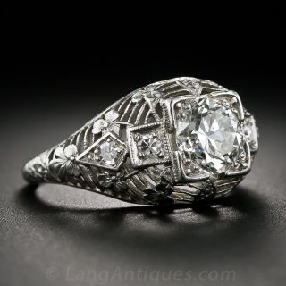 .95 Carat Diamond Vintage Filigree Ring