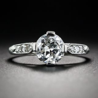 .95 Carat Edwardian Platinum Diamond Engagement Ring