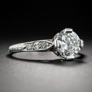 .95 Carat Edwardian Platinum Diamond Engagement Ring