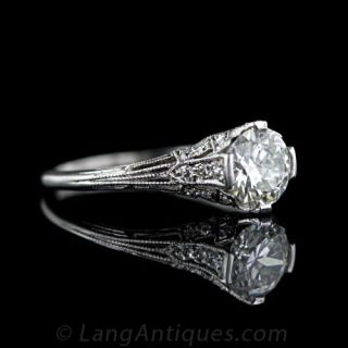 .95 Carat European Cut Diamond Engagement Ring