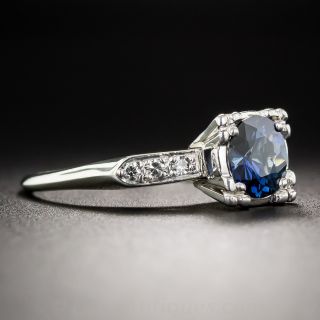 .95 Carat Sapphire and Diamond Vintage Engagement Ring