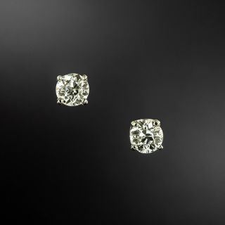 95 Carat Total Weight European-Cut Diamond Stud Earrings - 5