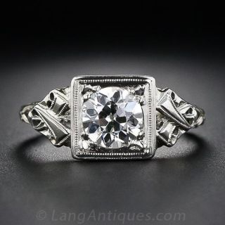 .95 Carat Vintage Solitaire Diamond Engagement Ring