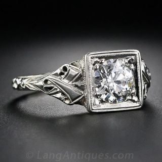 .95 Carat Vintage Solitaire Diamond Engagement Ring