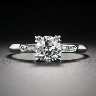 .96 Carat Art Deco Diamond and Platinum Engagement Ring