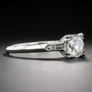 .96 Carat Art Deco Diamond and Platinum Engagement Ring