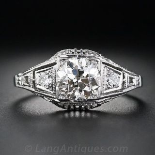 .96 Carat Diamond Art Deco Engagement Ring