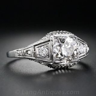 .96 Carat Diamond Art Deco Engagement Ring