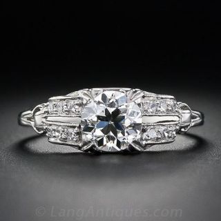 .96 Carat Diamond Art Deco Engagement Ring