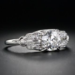 .96 Carat Diamond Art Deco Engagement Ring