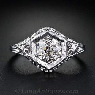 .96 Carat  Diamond Filigree Engagement Ring