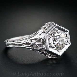 .96 Carat  Diamond Filigree Engagement Ring