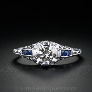 .96 Carat Early Art Deco Diamond Engagement Ring