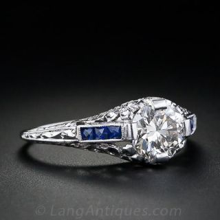 .96 Carat Early Art Deco Diamond Engagement Ring
