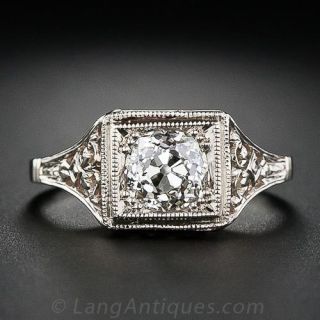 .96 Carat Filigree Diamond Engagement Ring