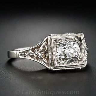 .96 Carat Filigree Diamond Engagement Ring