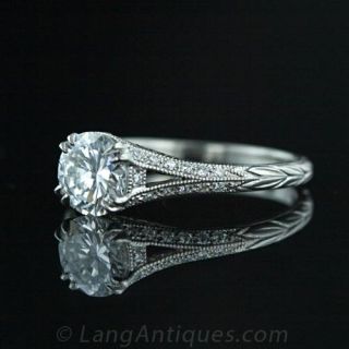 .96 Carat Transitional Cut Diamond Engagement Ring