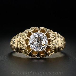 .96 Carat Victorian Diamond Solitaire Ring