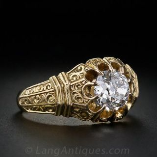 .96 Carat Victorian Diamond Solitaire Ring