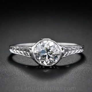 .96 Carat Vintage  Diamond Solitaire in Platinum