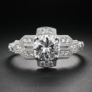 .97 Art Deco Style Diamond Engagement Ring